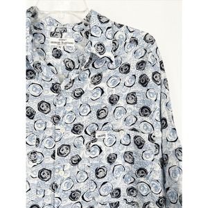 Vtg Guess By Georges Marciano Button Up Short Sleeve Geometrc Shirt USA‎ Made M